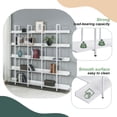 thumbnail image 3 of 5 Tier Bookshelf, Tall Bookcase Shelf Storage Organizer, Vintage Industrial Book Shelf for Bedroom, Living Room and Home Office, Solid Wood Bookshelf, Metal Frame with MDF Board, White, 3 of 7
