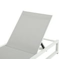 thumbnail image 6 of 5-Position Adjustable Outdoor Chaise Lounge, Aluminum Frame & Textilene Mesh, 400LB Capacity Patio Pool Lounge Chair, Light Gray, 6 of 10