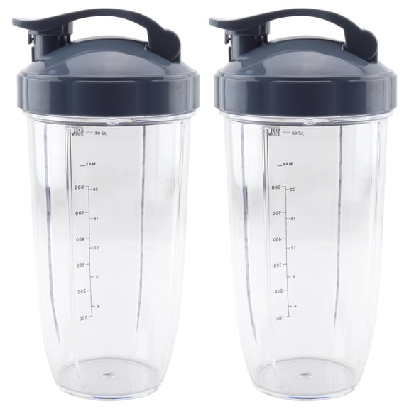 2 Pack 32 oz Colossal Cup with Flip Top To Go Lid Replacement Part Compatible with NutriBullet NB-101B NB-101S NB-201