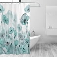 thumbnail image 3 of Floral Shower Curtain for Bathroom Green Poppy Flower Shower Curtains for Bathtub Flower Waterproof Polyester Fabric Shower Curtain with Hooks 72x72 Inches, 3 of 6