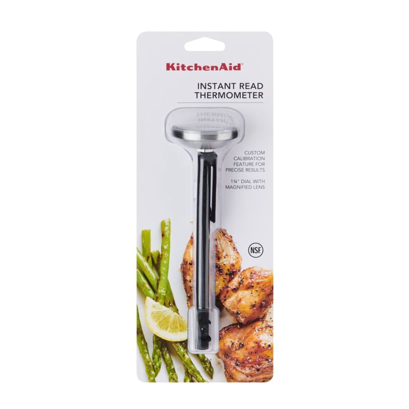 KitchenAid Analog Instant Read Food and Meat Thermometer, Black Storage Sleeve, KQ919