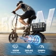thumbnail image 5 of XKJ Electric Bike for Adults, Ebike, Electric Bicycle with 48V 12AH Battery,14" Folding Ebike for Teens, 20MPH,20+ Miles(MAX),500W Motor,Multi-Shock Absorption,Mini E Bikes with Baskets,UL2849, 5 of 13