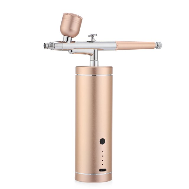 Kit de compresor de aire para aerógraFo Facial, pistola inyectora de oxígeno y agua, Nano pulverizador para arte de uñas, tatuaJes, manualidades, pasteles, maquillaJe