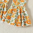 thumbnail image 3 of GYRATEDREAM Toddler Baby Girl Summer Clothes Floral Boho Baby Girl Outfits Strap Tops Bell Bottom Flare Pants 2Pcs Set, Yellow 18-24 Months, 3 of 13