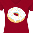 thumbnail image 4 of Inktastic White Donut with Sprinkles Women's V-Neck T-Shirt, 4 of 5