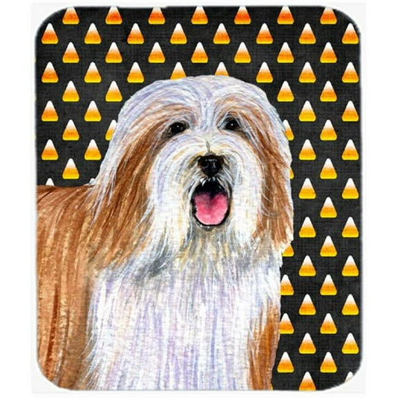 Bearded Collie Candy Corn Halloween Portrait Mouse Pad, Hot Pad or Trivet