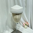 thumbnail image 2 of Women's Hand Woven Straw Beret Hat, Vintage Elegant Pillbox Cap with Artist Painter Style, Lightweight Breathable Church Summer Hat for Wedding Party Travel White, 2 of 4