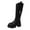 Black, variant on KEGIRLOM Women's Fashion Casual Winter Long Straight Boots Solid Color Round Toe Side Zipper Thick Bottom Low Heel Knee-High Boots Black 6