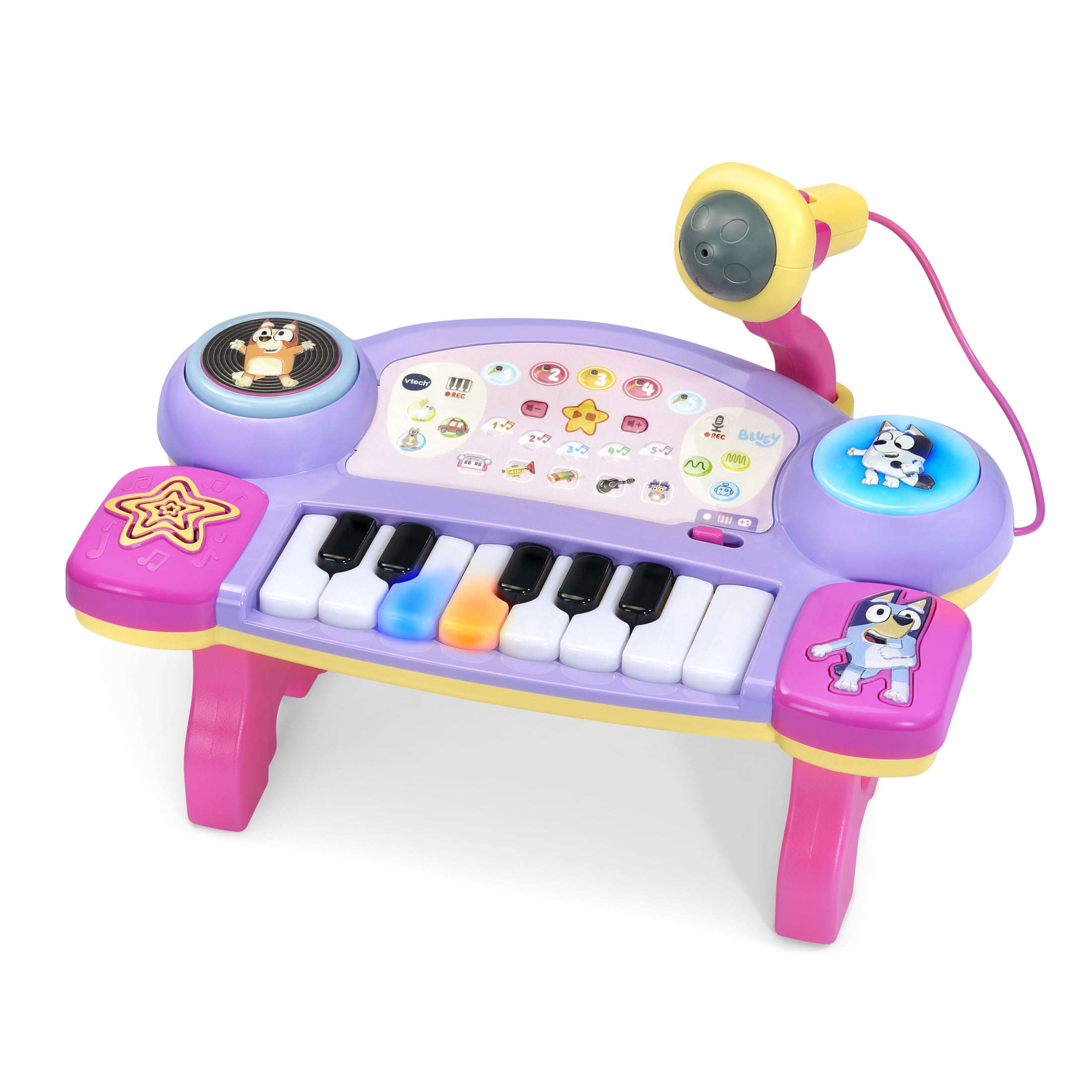 VTech Bluey Keyboard With Light-Up Keys and Musical Instruments