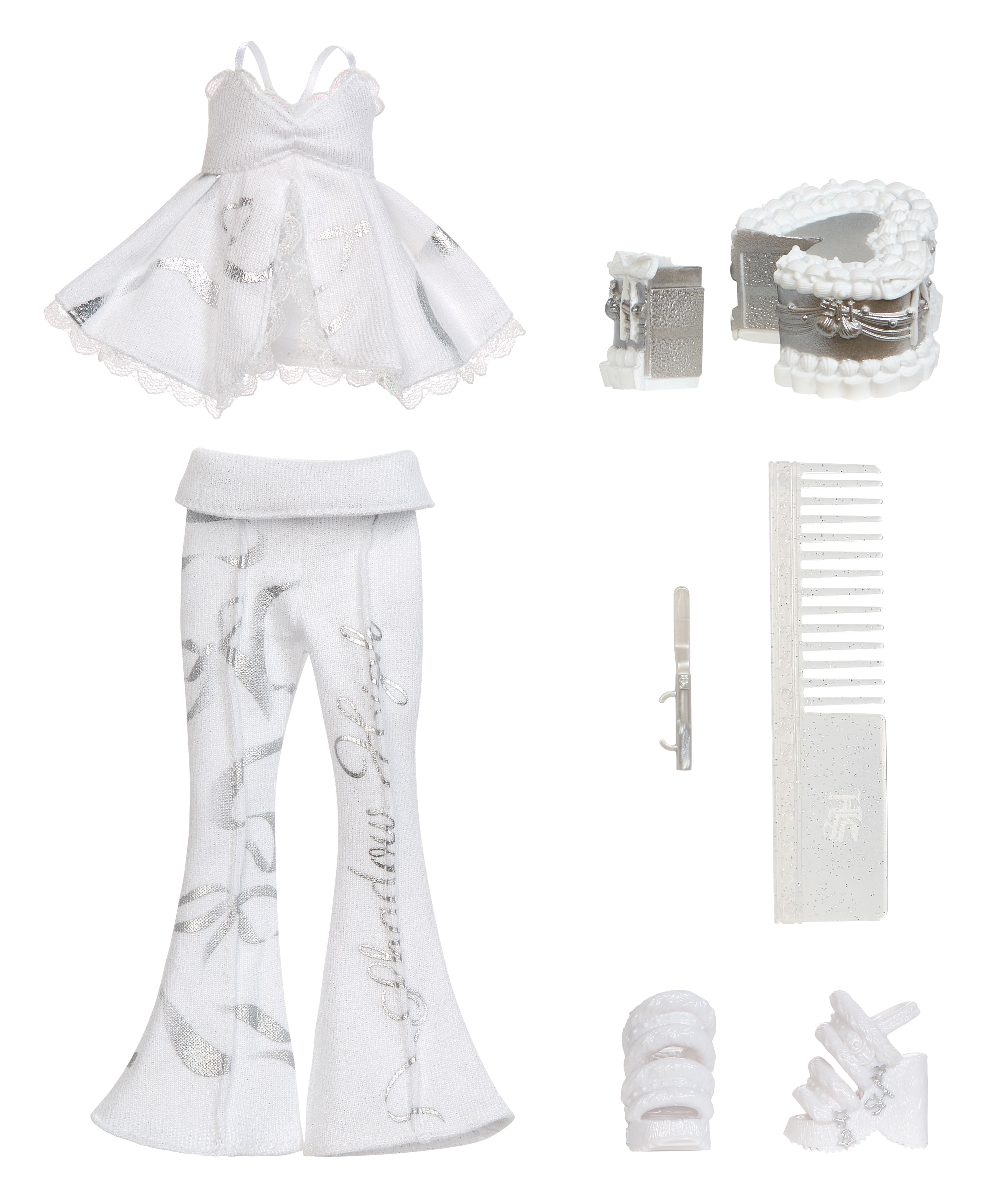 Rainbow High Shadow High Girl's Night Natasha Zima- Grayscale 11" Fashion Doll. White Hair, White & Silver Outfit