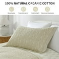 thumbnail image 2 of DDUOXIN King Size Quilt Bedspread - 100% Cotton Oatmeal & Beige Floal Modern Stylish Summer Quilt for King Bed, Reversible Lightweight King Bedspread with 2 Pillow Shams, 3-Piece All Season, 2 of 11