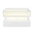 thumbnail image 3 of table Basse avec Verre et Effet LED, avec Tiroir de Rangement, le Plateau Relevable Blanc Brillant, 3 of 17