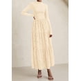 thumbnail image 3 of Vestido PRETTYGARDEN Maxi Beige de Manga Larga Otoño 2025, 3 of 5