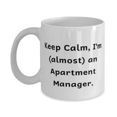 

New Apartment manager Gifts Keep Calm I m (almost) an Apartment Birthday 11oz Mug For Apartment manager from Coworkers Coffee mug Tea mug Travel mug Ceramic mug Funny mug Unique mug