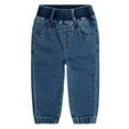 thumbnail image 1 of KIDSCOOL SPACE Baby Girls Jeans,Little Girl Elastic Waist Washed Soft Cotton Denim Pants, 1 of 5