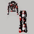 thumbnail image 5 of WhouRiu Girls Christmas Graphic Outfit Sets Fall Winter Long Sleeve Zip Up Jacket Flared Pants Clothes Set 4-14 Years, 5 of 6
