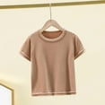 thumbnail image 6 of Razzly Boys Tee Shirts Kid,Solid Color Short Sleeves Cotton Tee Shirts Athletic T Shirt Boys Kids Summer Clothes(Coffee,6-12 Months), 6 of 6