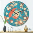 thumbnail image 2 of Designart 'Retro Tropical Foliage Coral II' Mid-Century Modern Wood Wall Clock, 2 of 5