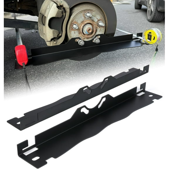 Heavy Duty Toe Alignment Tool Plates, Upgrade Stainless Steel Wheel Alignment Tool Plate with Hanging Holes for Easy Wall-Mounted Storage, Black