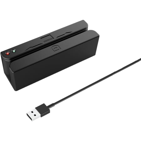 MSR90U Magnetic Strip Card Reader 3 Track USB POS Magstripe Card Reader for POS System Cashier Registry,Plug and Play, Black