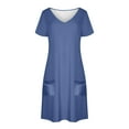thumbnail image 3 of XUNKUSGA Summer Dresses for Women 2025 Wide Strap Short Sleeve Dress Loose Fit Flowy Sundresses with Pockets V-neck Beach Cover Up S-XXL, 3 of 7