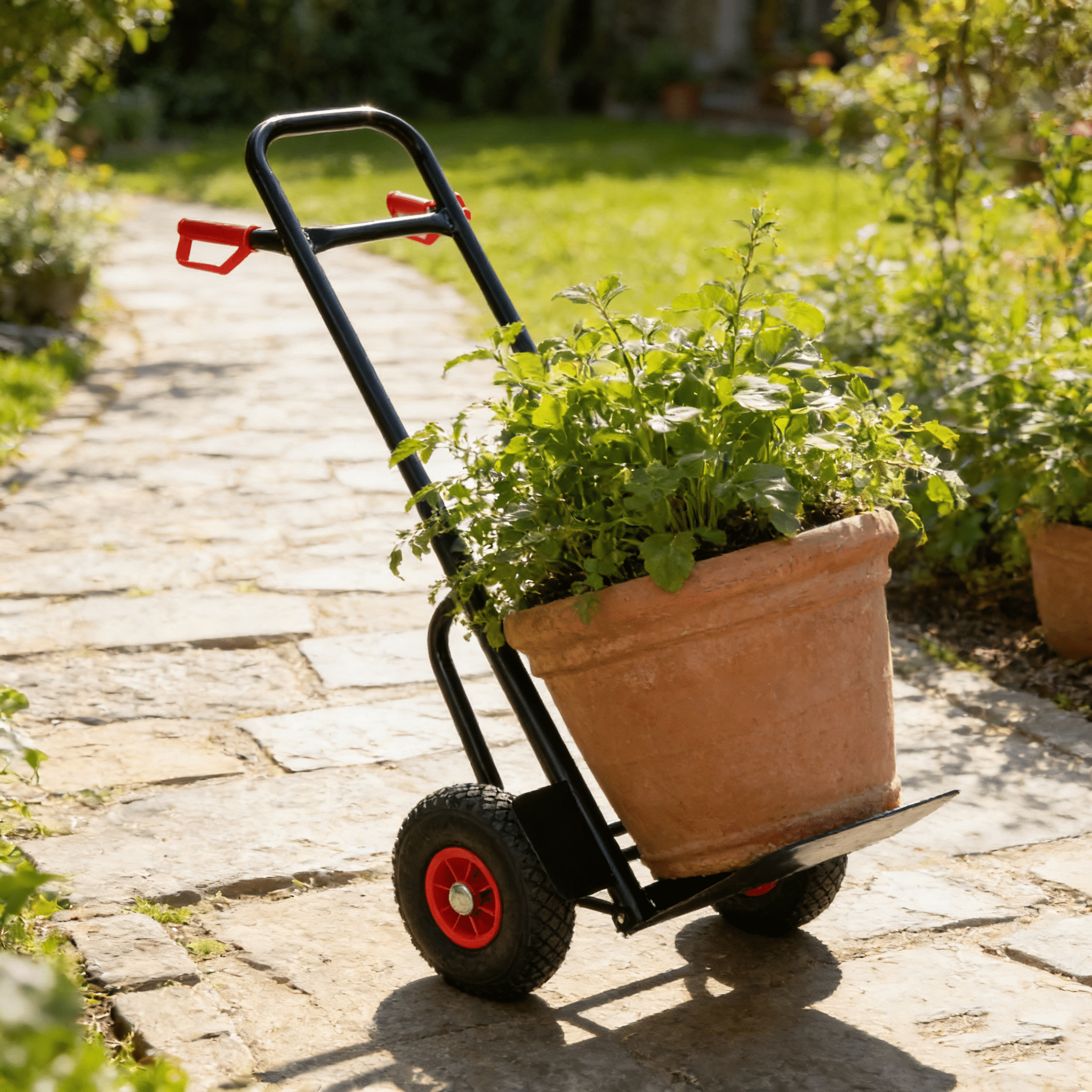 Heavy Duty Steel Hand Truck with Double Handles 330 lb Capacity Trolley