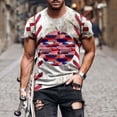 thumbnail image 4 of Mens Casual Pantalones Cortos Impresos Cuello Redondo Suéter Deportes Tee, Fitness Y Casual Hombres Camisetas, 4 of 5