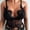 Black, variant on Alluring Women Lace Cage Bra Elastic Cage Bra Strappy Hollow Out Bra Bustier Winter Dresses for 2022
