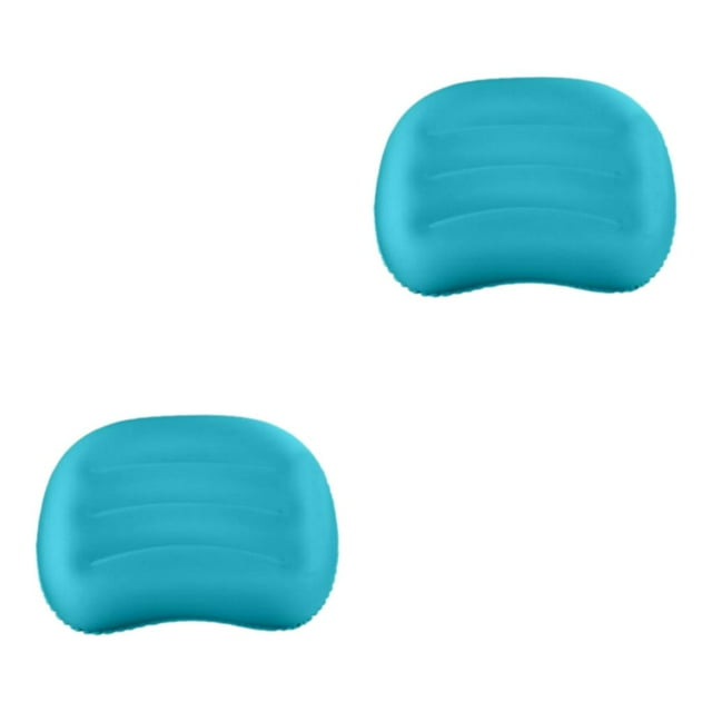 Ruiboury Portable Inflating Travel Pillow For Neck And Lumbar Support Comfortable Sleep Anywhere Ultralight Camping Travel Pillow peacock blue 2Set