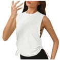 thumbnail image 3 of AGWOLF Workout Tank Tops for Women Loose Fiy Jewel Neck Crop Top Buttercore Yoga Tops Athletic Sleeveless Shirts Gym Clothes for Women White S, 3 of 6