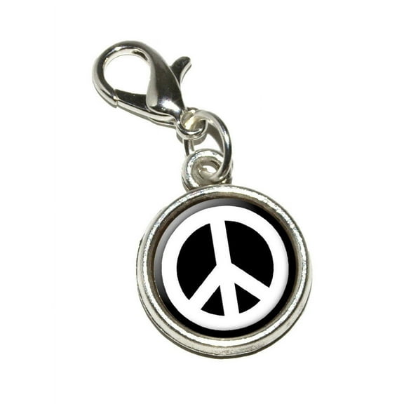 Peace Sign Symbol - Black Bracelet Charm