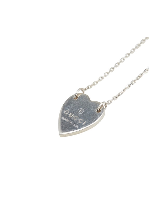 Pre-Owned Gucci Heart Pendant Necklace in SV925 Silver for Women