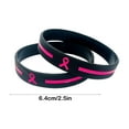 thumbnail image 3 of Pink Ribbon Silicone Bracelet Breast Health Awareness Day Wristband Women Health Support Charity Fundraiser Accessory, 3 of 6