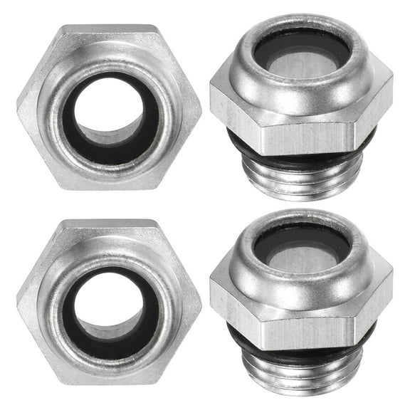 Uxcell 4-Pack Air Compressor Oil Sight Glass G1/4 Toughened Glass for Air Compressor