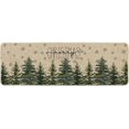 thumbnail image 1 of Pine Trees Snowflakes Merry Christmas Welcome Decorative Doormat, Seasonal Winter Xmas Low-Profile Rug Switch Mat for Outdoor 24x72 Inch, 1 of 6