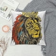 thumbnail image 2 of Autua Lion Crown Silk Graphic Decorative Pillow Cover for Home Couch Living Room Sofa - 1PC 12x12in, 2 of 5