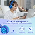 thumbnail image 4 of Link Dream Kids Bluetooth Headphones,V5.0 Wireless Over-Ear Headset with Mic, 3 Lighting Modes, 22-32H Playtime, Foldable, 3.5mm Audio Jack, for School/Students/PC/Phone/Tablet (Boys/Girls),Blue, 4 of 14