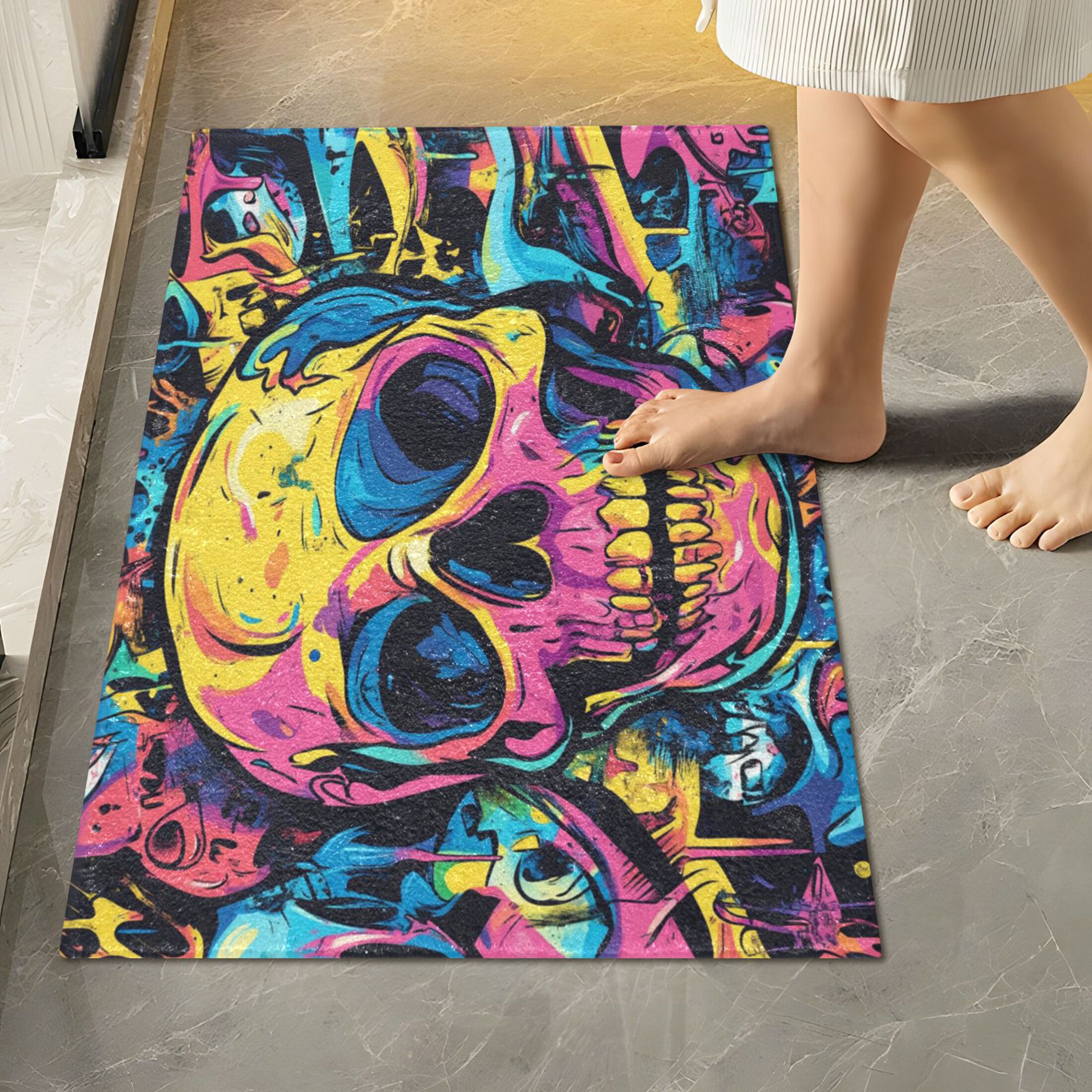 RMDQTR 2PCs Bathroom Rugs Set Plush Toilet Base Mat 16" × 24" Bath Mat and 20" × 24" U Shape Soft Rugs Non Slip Absorbent