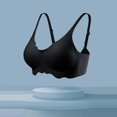 thumbnail image 4 of YEJIMAN Spring Summer Soft Bra Underwear Thin Breathable Soft Water Drop Cup Upper Support Gathers Bra, Black Cotton Underwear For Women Seamless, Polyester No Show Underwear For Women, 4 of 8
