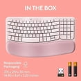 thumbnail image 2 of Logitech Wave Keys Wireless Ergonomic Keyboard with Cushioned Palm Rest, Comfortable Natural Typing, Easy-Switch, Bluetooth, Logi Bolt Receiver, for M, 2 of 10