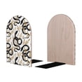 thumbnail image 2 of Susaid Snake Print Wooden Bookends Decorative Book Ends for Shelves Heavy Books Holder Organizer Non-Slip Desk Book End for Kids Room Office School 1 Pairs, 2 of 8