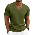 thumbnail image 2 of Mfakffe Mens V-Neck Short Sleeve T-Shirt Breathable Loose Fit Casual Athletic Tee Lightweight Basic Summer Tops for Daily Wear, 2 of 5