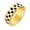 8mm Gold, variant on Stainless Steel Checkered Fidget Ring for Adults Black White Checkerboard Spinner Ring for Anxiety Relief 6mm Gold Size 7