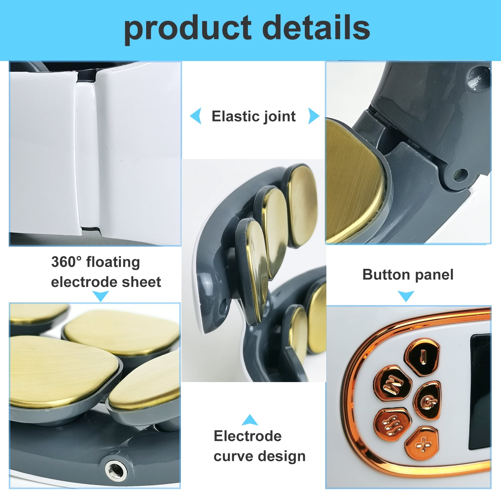 Electric Neck Massager with Heat - Intelligent Pulse Neck and Shoulder Pain Relief Massager Cordless Deep Tissue Trigger Point Massager for Women and Men (6 Pads)