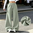 thumbnail image 2 of VV AVEORS Barrel Sweatpants Women Wide Leg Fleece Pants Baggy Sweat Pants High Waist Lounge Pants Active Joggers Workout Gym Mint Green S, 2 of 9