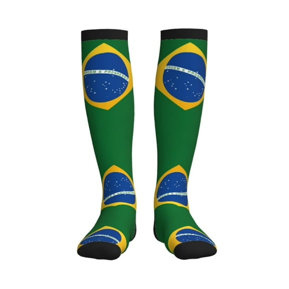 Brazil Flag Compression Socks Circulation Running Athletic Sports for Women Men
