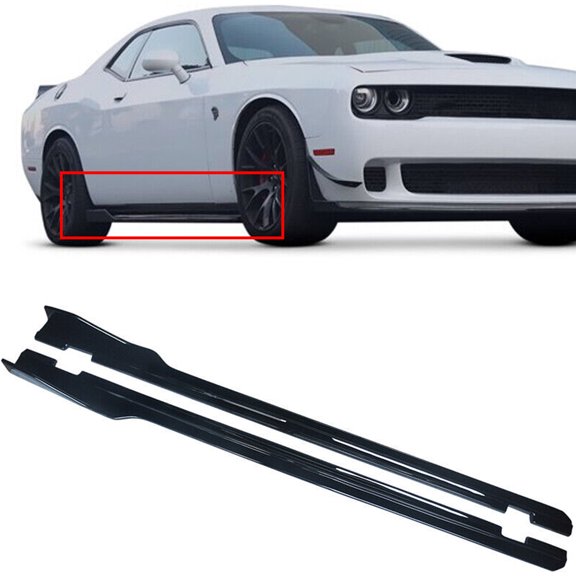 NINTE Side Skirts Panel Extension for 2015-2022 Dodge Challenger SXT Gloss Black PP