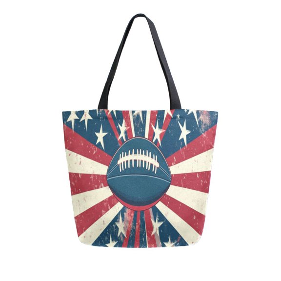 DIXRUYEE Tote Bag Women Weekender Travel Bag Shoulder Handbag Old Glory Football Printed