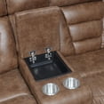 thumbnail image 3 of Steve Silver Brock Cinnamon Faux Leather Power Recliner Console Loveseat, 3 of 7