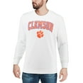 thumbnail image 3 of Men's Colosseum White Clemson Tigers Arch & Logo Crew Neck Sweatshirt, 3 of 4